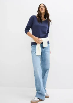 New Camiseta de algodón ecológico puro con cuello redondo Mujer Básicos|Camisetas