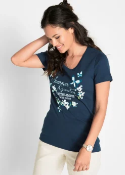 Online Camiseta de algodón, manga corta Mujer Camisetas