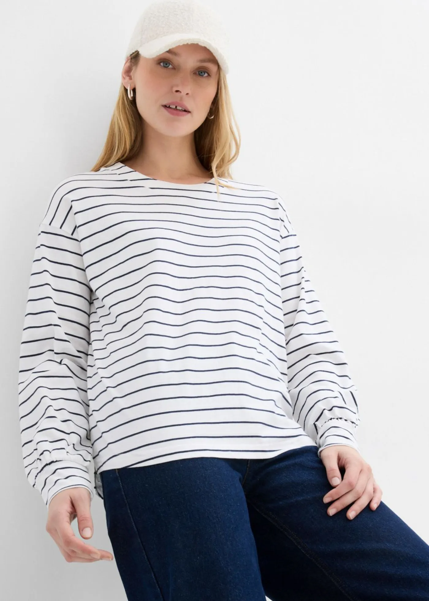Discount Camiseta de algodón orgánico puro con manga larga Mujer Camisetas