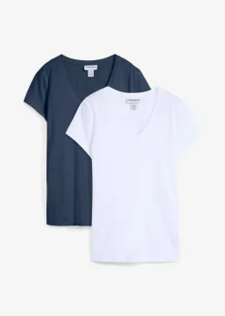 Best Camiseta de algodón orgánico puro (2 unidades) Mujer Básicos|Camisetas