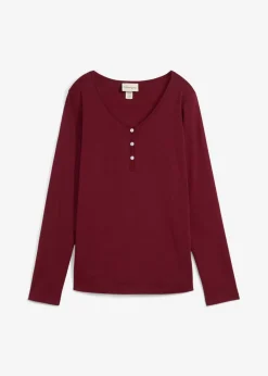 Clearance Camiseta de algodón orgánico puro con manga larga Mujer Básicos|Camisetas