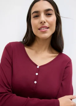 Clearance Camiseta de algodón orgánico puro con manga larga Mujer Básicos|Camisetas