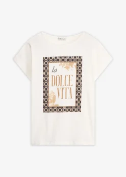 Outlet Camiseta de algodón orgánico puro Mujer Camisetas|Novedades