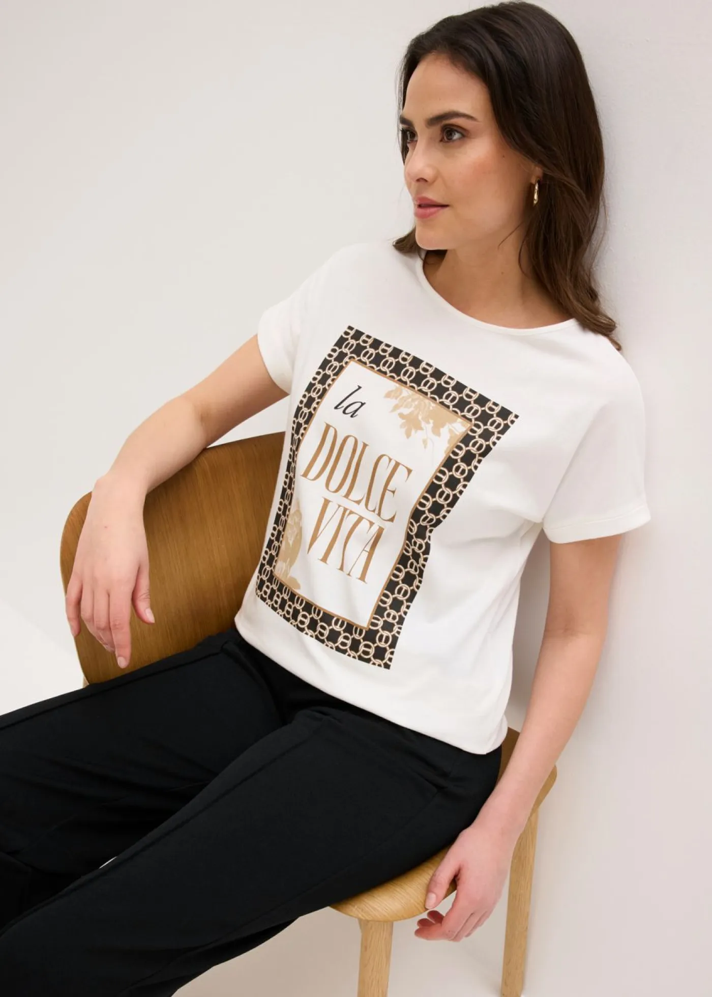 Outlet Camiseta de algodón orgánico puro Mujer Camisetas|Novedades