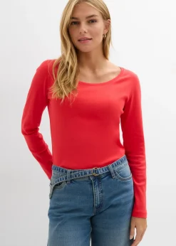 Outlet Camiseta de algodón orgánico puro con manga larga Mujer Básicos|Camisetas
