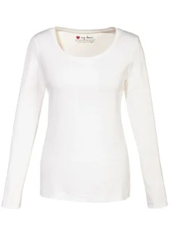 Discount Camiseta de algodón orgánico puro con manga larga Mujer Básicos|Camisetas