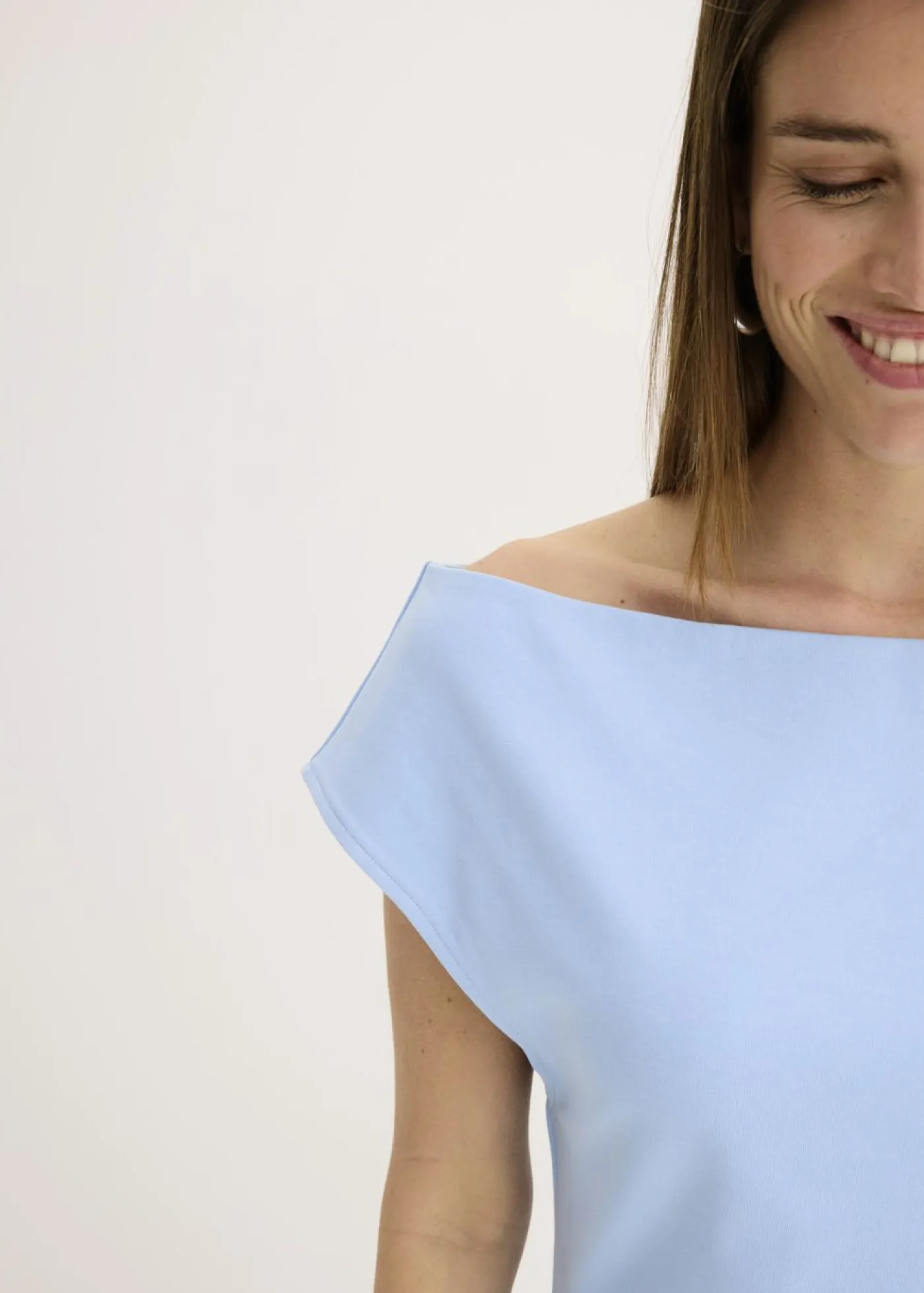 Online Camiseta de algodón orgánico puro con hombros al descubierto Mujer Camisetas