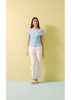 Online Camiseta de algodón orgánico puro con hombros al descubierto Mujer Camisetas