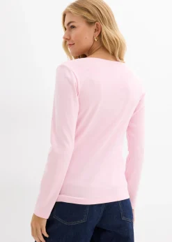 Hot Camiseta de algodón orgánico puro con manga larga Mujer Básicos|Camisetas