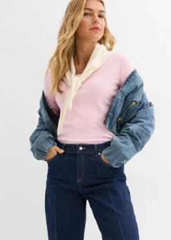 Hot Camiseta de algodón orgánico puro con manga larga Mujer Básicos|Camisetas