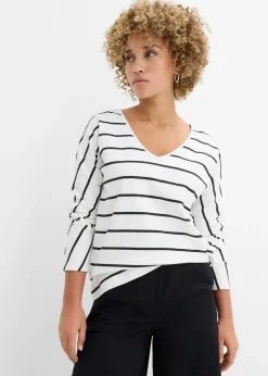 Outlet Camiseta de algodón orgánico puro con manga larga Mujer Camisetas|Novedades