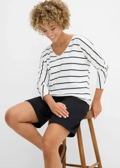 Outlet Camiseta de algodón orgánico puro con manga larga Mujer Camisetas|Novedades