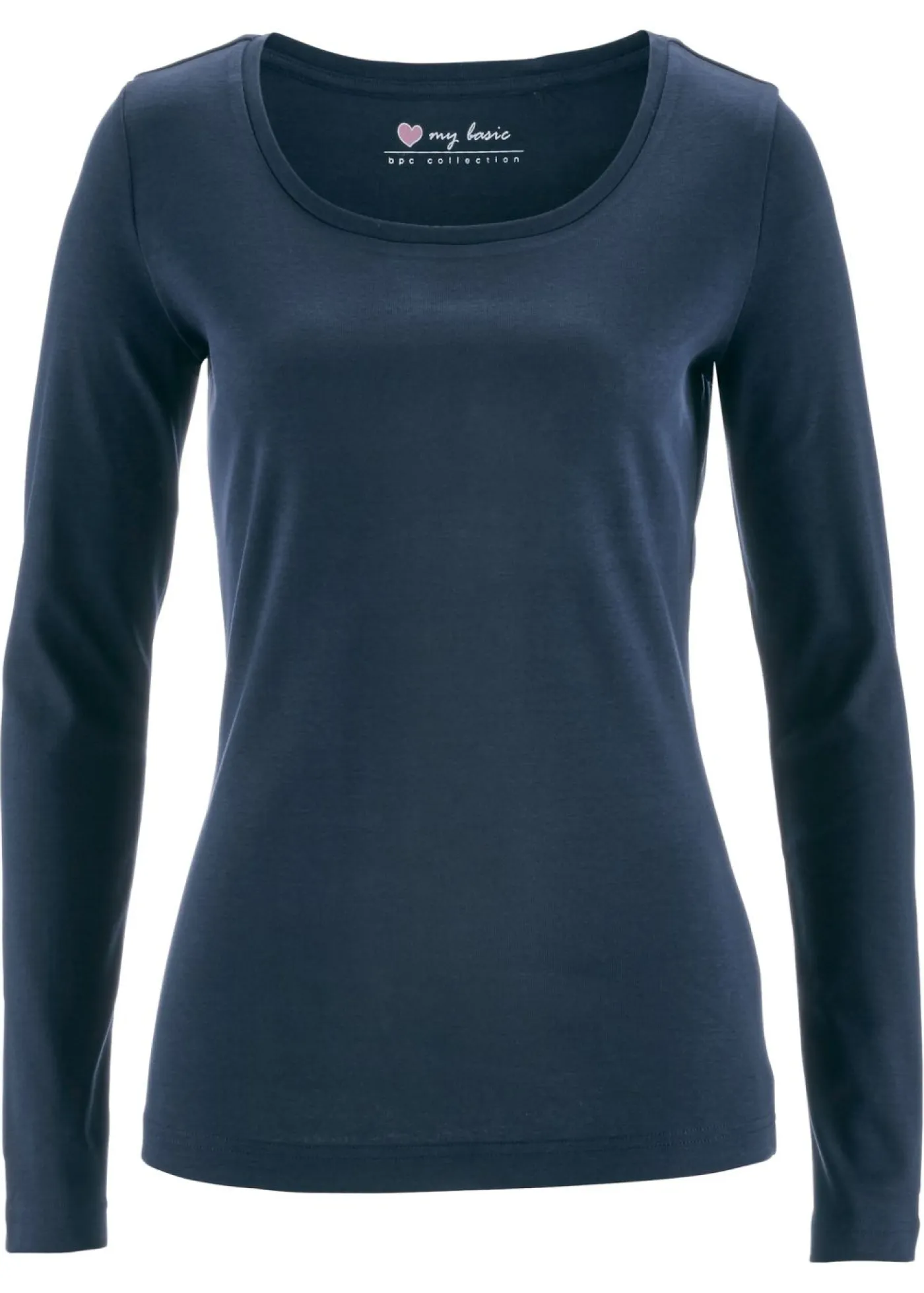Camiseta de algodón orgánico puro con manga larga Mujer Básicos|Camisetas