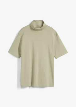 Discount Camiseta de algodón orgánico puro con cuello alto Mujer Esenciales|Camisetas