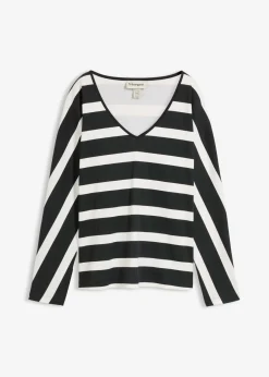 Camiseta de algodón orgánico puro con manga larga Mujer Camisetas|Novedades