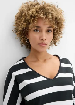 Camiseta de algodón orgánico puro con manga larga Mujer Camisetas|Novedades