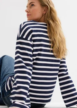 Camiseta de algodón orgánico puro con manga larga Mujer Camisetas