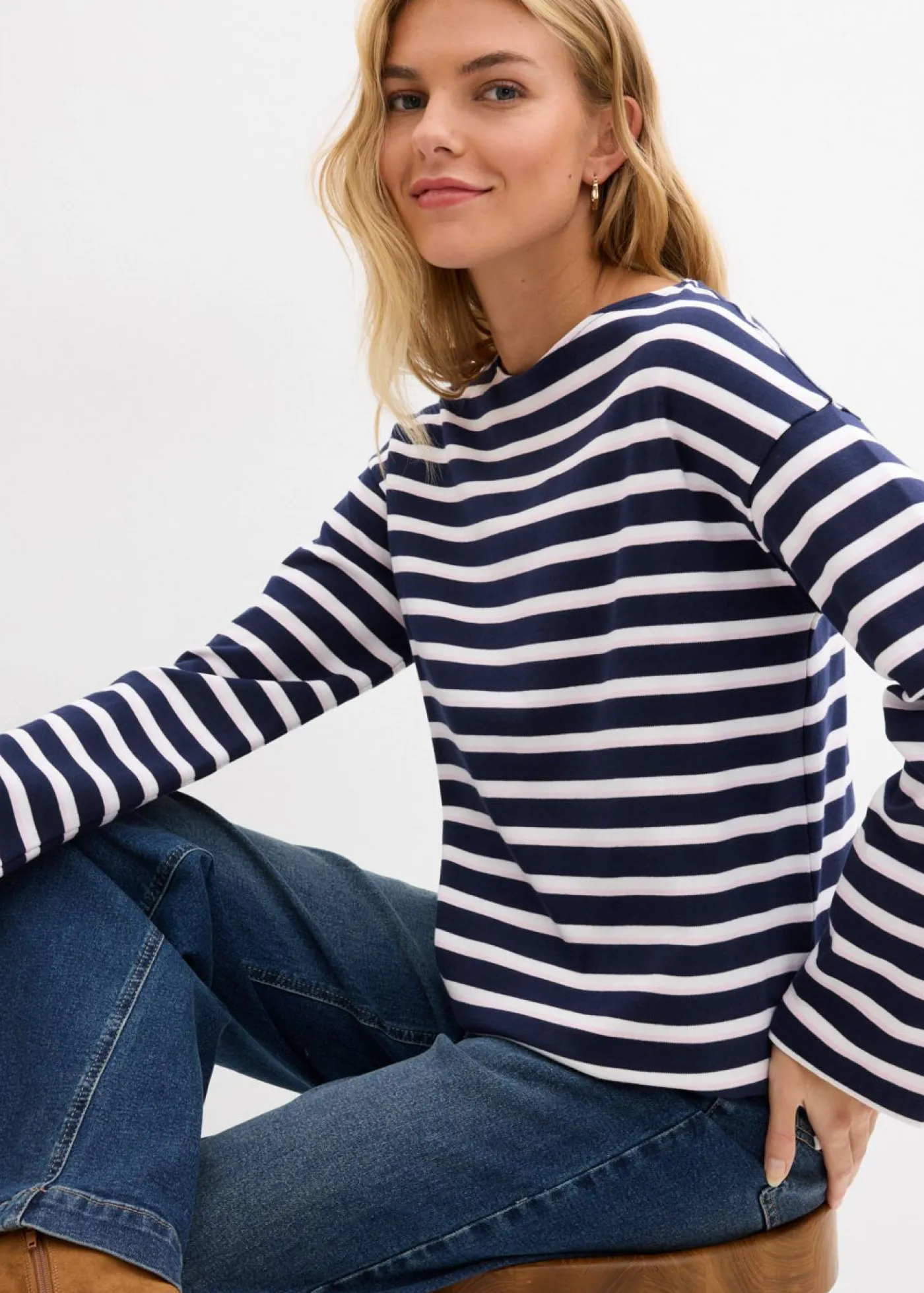 Camiseta de algodón orgánico puro con manga larga Mujer Camisetas