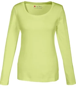Hot Camiseta de algodón orgánico puro con manga larga Mujer Básicos|Camisetas