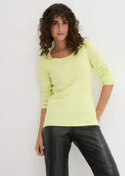 Hot Camiseta de algodón orgánico puro con manga larga Mujer Básicos|Camisetas