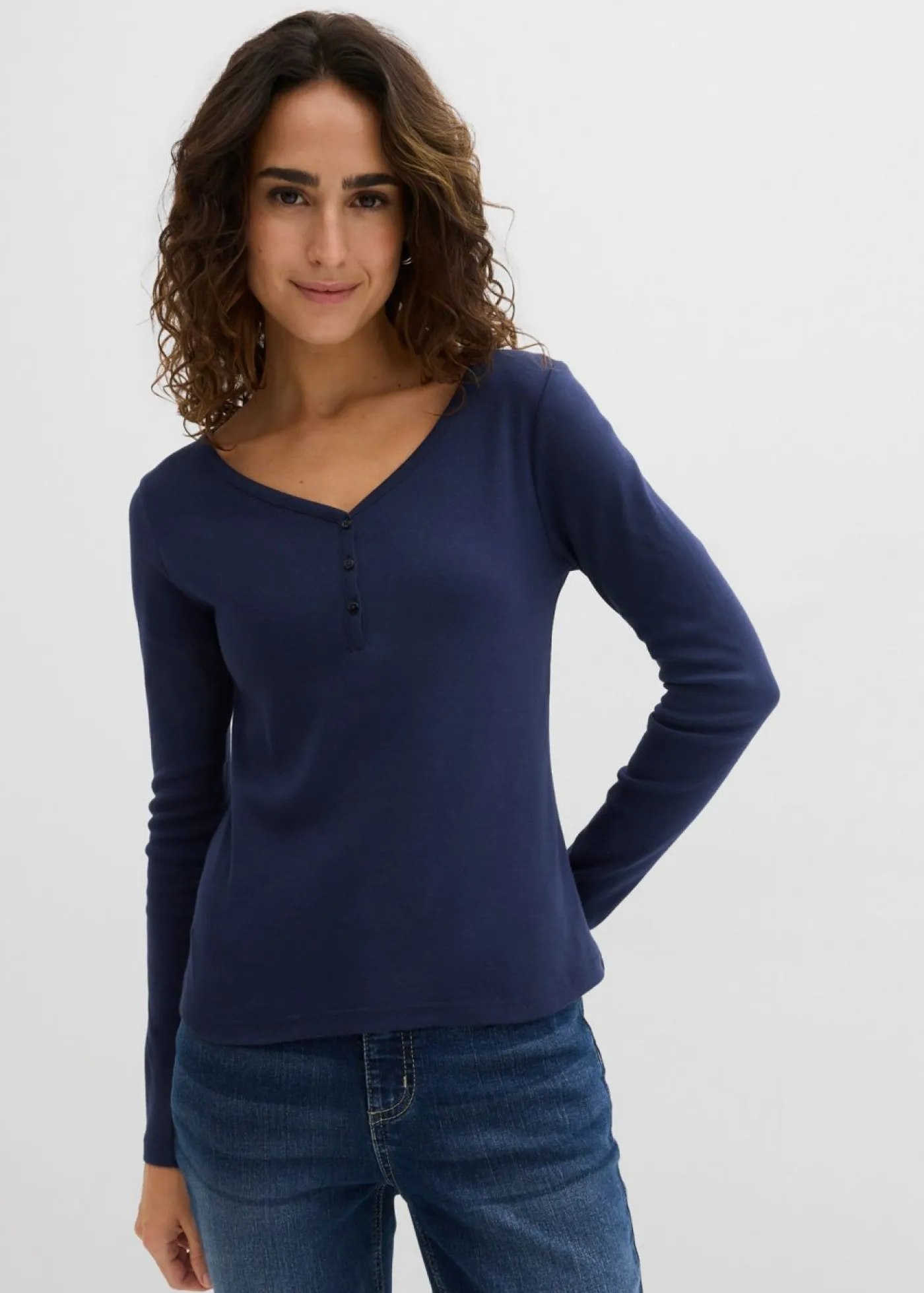 Sale Camiseta de algodón orgánico puro con manga larga Mujer Básicos|Camisetas