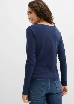 Sale Camiseta de algodón orgánico puro con manga larga Mujer Básicos|Camisetas