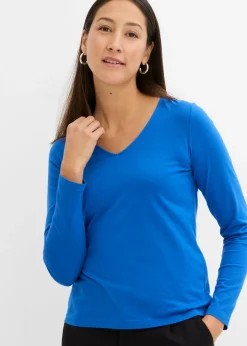 Outlet Camiseta de algodón orgánico puro con manga larga Mujer Básicos|Camisetas