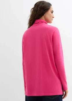 Clearance Camiseta de algodón orgánico puro con cuello alto Mujer Básicos|Camisetas