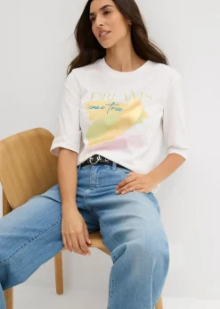 Online Camiseta de algodón orgánico puro Mujer Camisetas