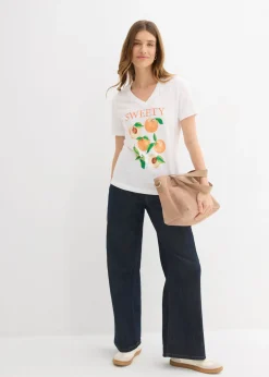 Outlet Camiseta de algodón orgánico puro Mujer Camisetas|Novedades