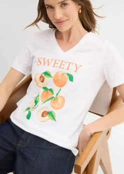 Outlet Camiseta de algodón orgánico puro Mujer Camisetas|Novedades