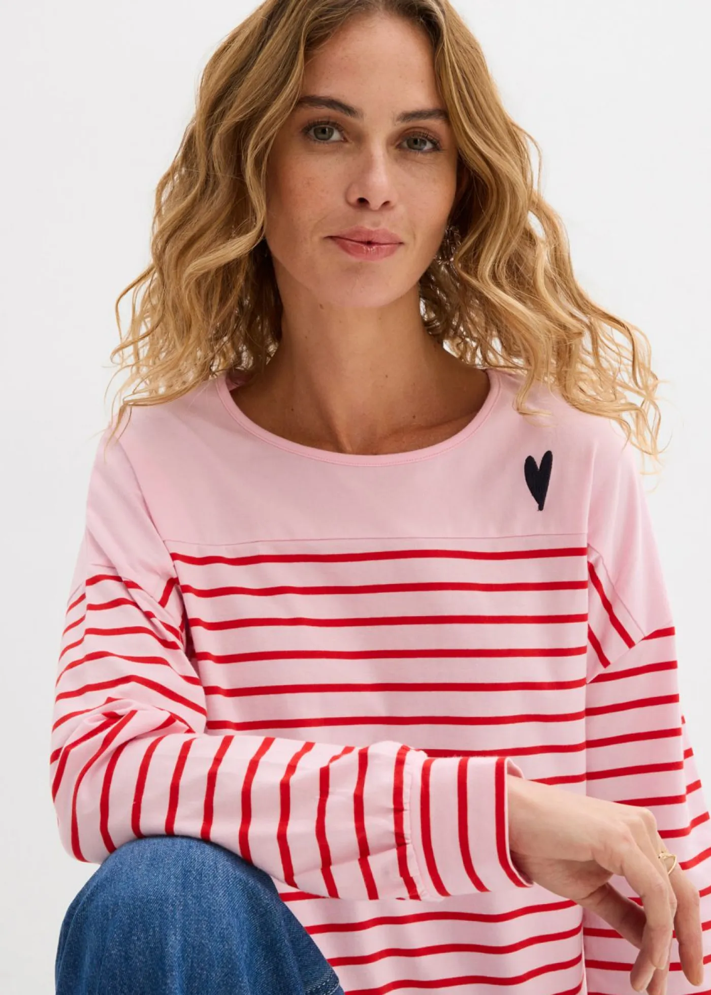Sale Camiseta de algodón orgánico puro con manga larga Mujer Camisetas