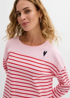 Sale Camiseta de algodón orgánico puro con manga larga Mujer Camisetas