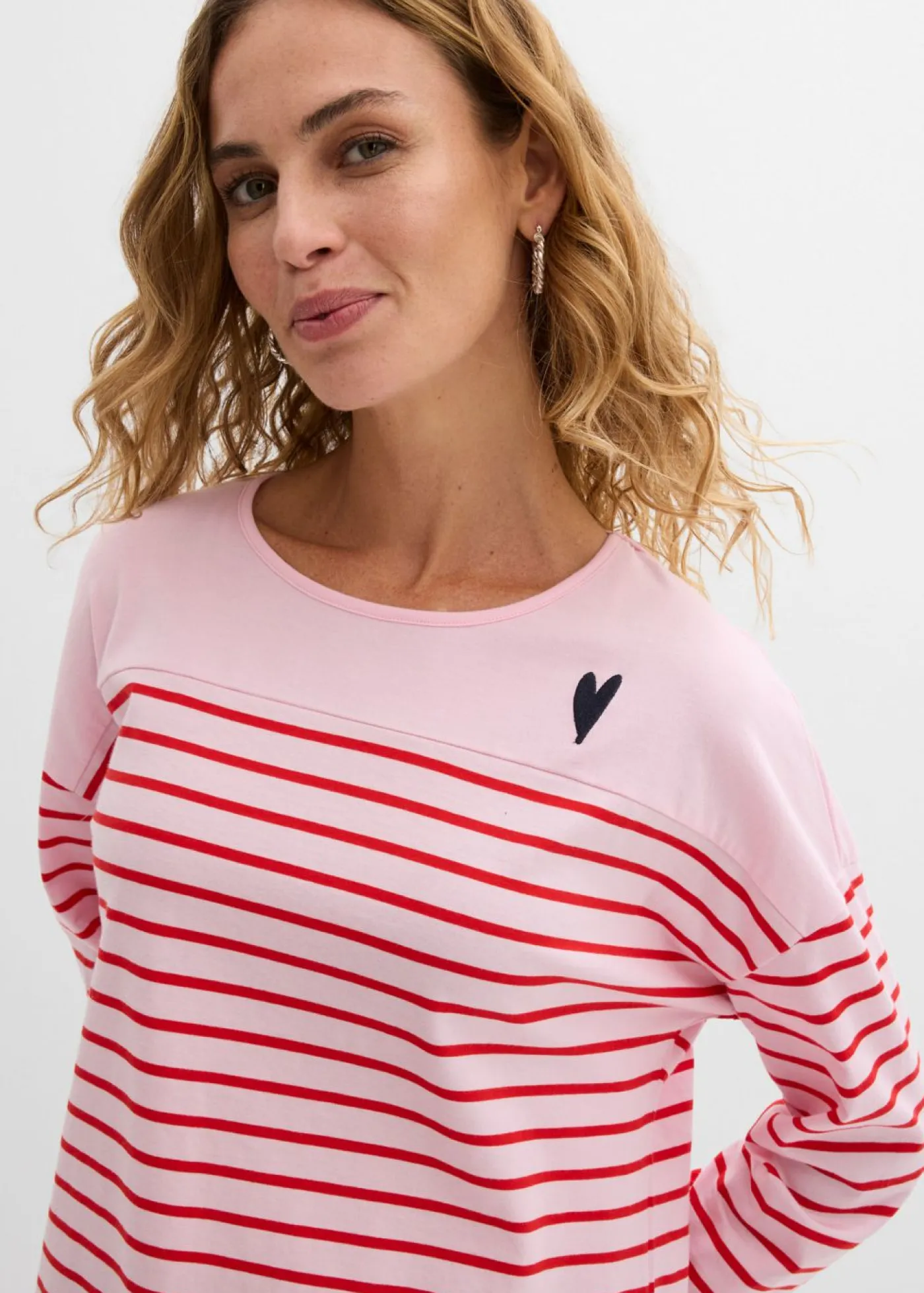 Sale Camiseta de algodón orgánico puro con manga larga Mujer Camisetas