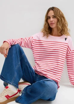 Sale Camiseta de algodón orgánico puro con manga larga Mujer Camisetas