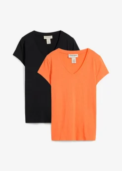 Online Camiseta de algodón orgánico puro (2 unidades) Mujer Básicos|Camisetas