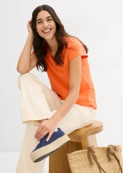 Online Camiseta de algodón orgánico puro (2 unidades) Mujer Básicos|Camisetas