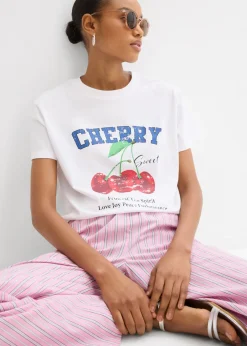 Hot Camiseta de algodón orgánico puro, estampado Mujer Camisetas|Novedades