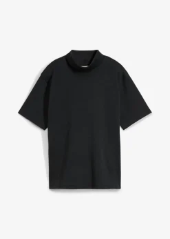 Online Camiseta de algodón orgánico puro con cuello alto Mujer Esenciales|Camisetas