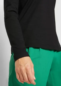 Clearance Camiseta de algodón orgánico puro con manga larga Mujer Básicos|Camisetas