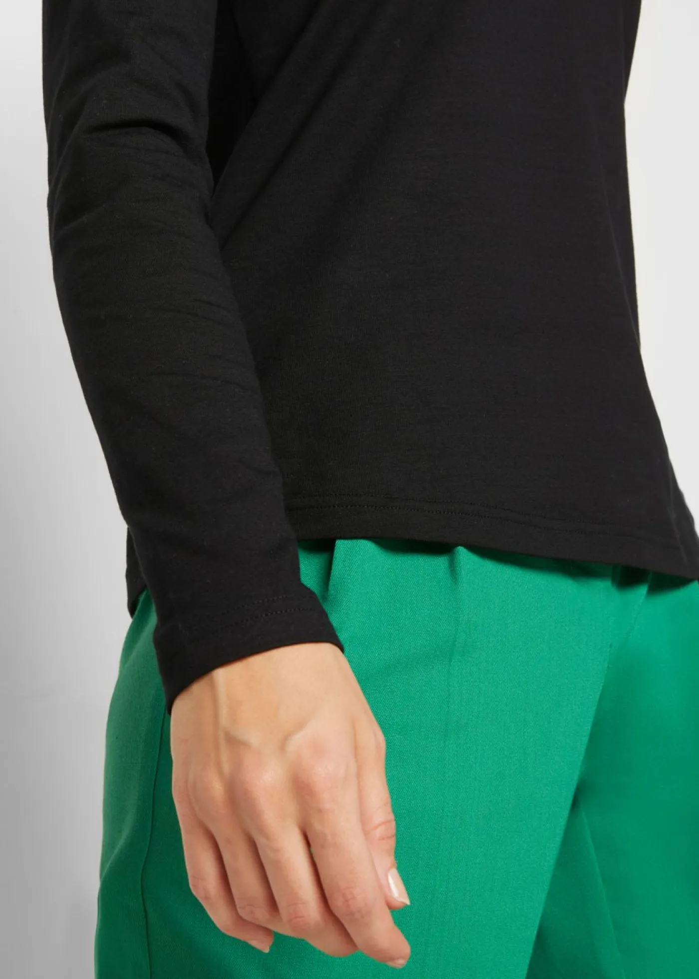 Clearance Camiseta de algodón orgánico puro con manga larga Mujer Básicos|Camisetas