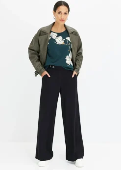 Outlet Camiseta de algodón orgánico con estampado de flores Mujer Camisetas