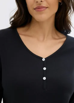 Discount Camiseta de algodón orgánico puro con manga larga Mujer Básicos|Camisetas