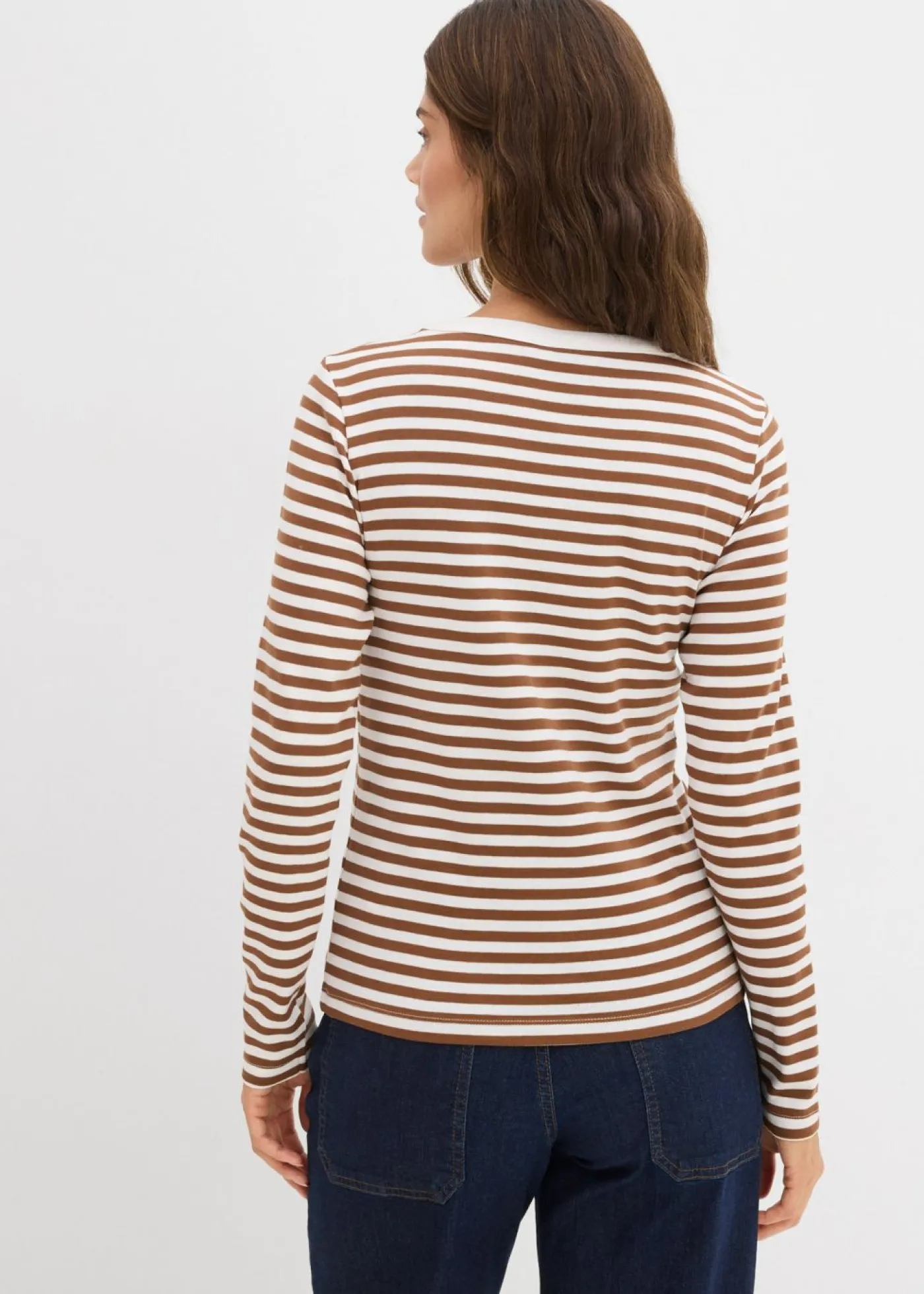 New Camiseta de algodón orgánico puro con manga larga Mujer Básicos|Camisetas