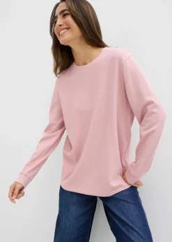 Discount Camiseta de algodón orgánico puro con manga larga Mujer Básicos|Camisetas