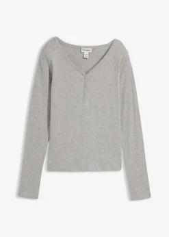 Clearance Camiseta de algodón orgánico puro con manga larga Mujer Básicos|Camisetas