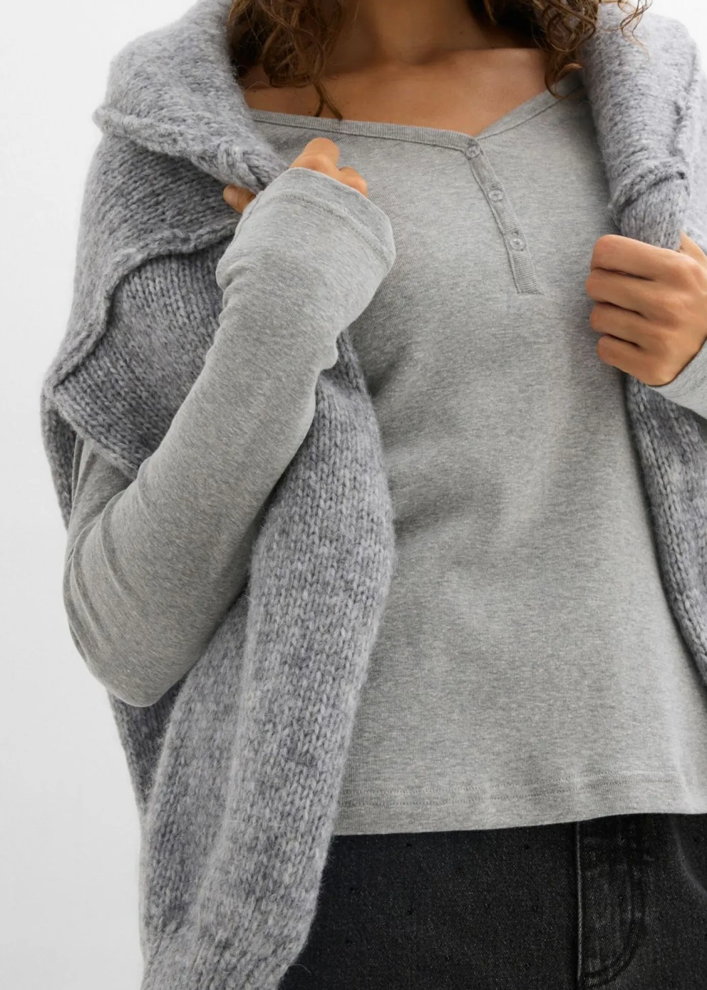 Clearance Camiseta de algodón orgánico puro con manga larga Mujer Básicos|Camisetas