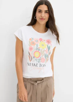 Best Camiseta de algodón puro Mujer Camisetas|Novedades