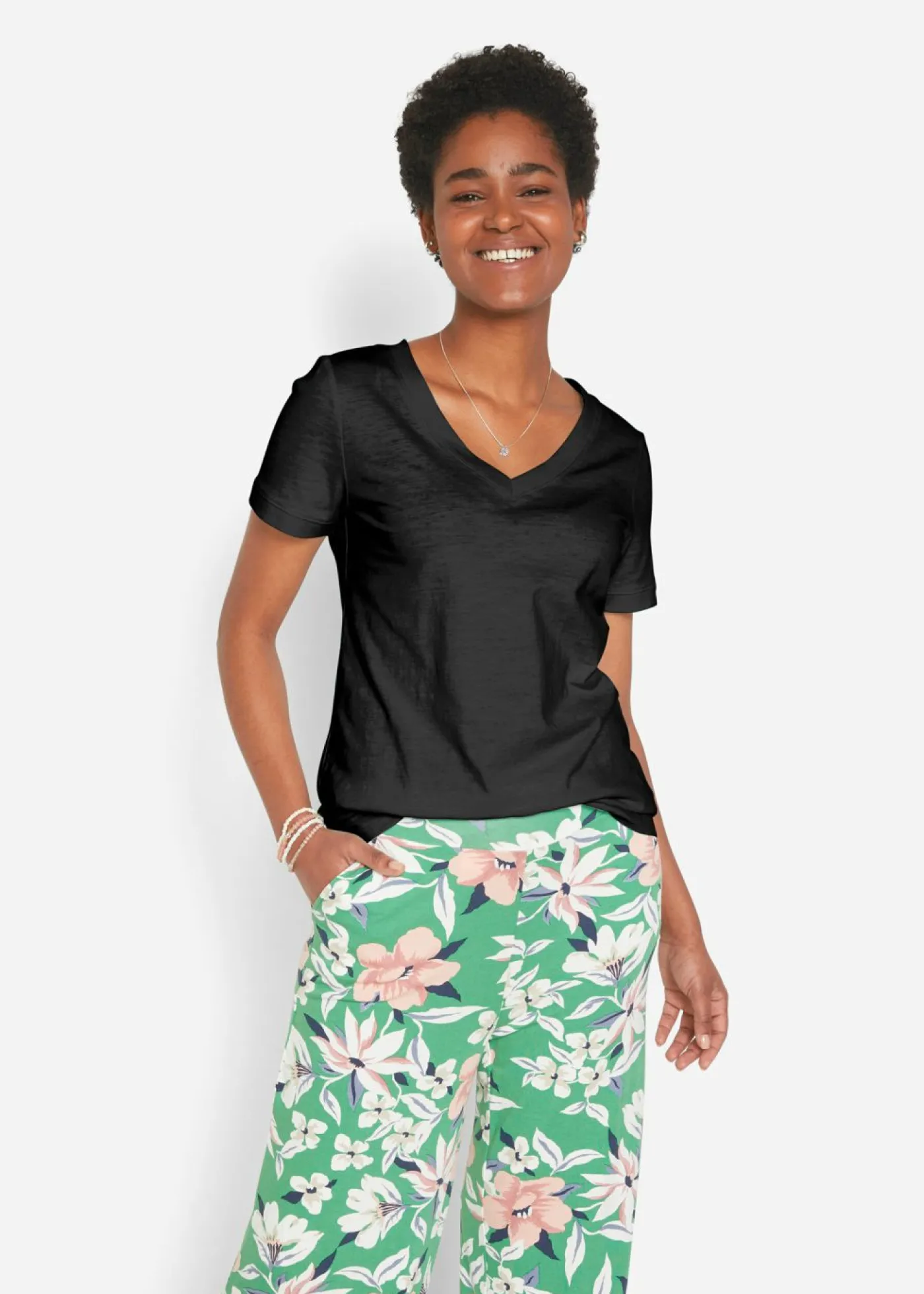 Camiseta de algodón puro Mujer Básicos|Camisetas