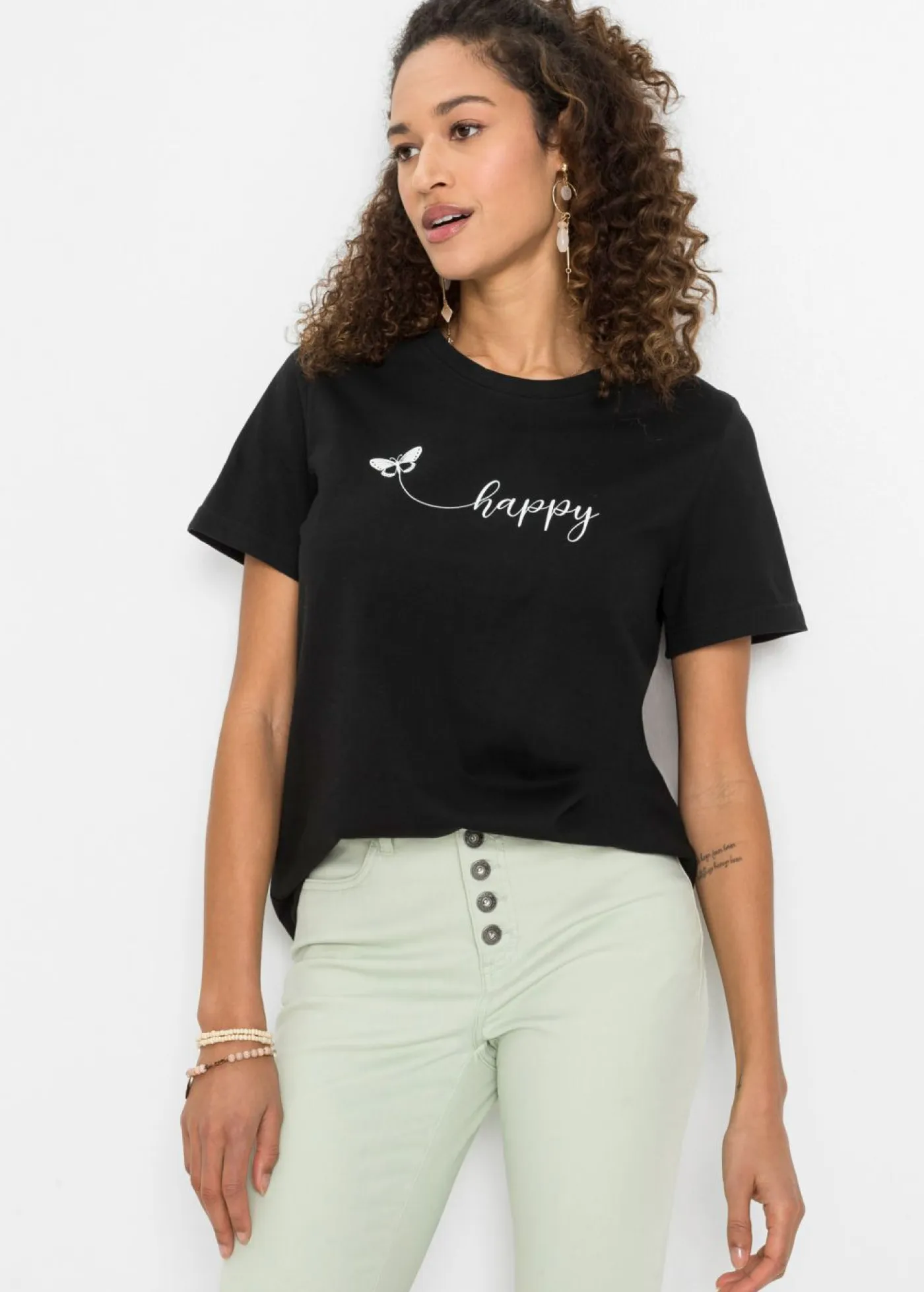 Outlet Camiseta de algodón puro Mujer Camisetas|Novedades